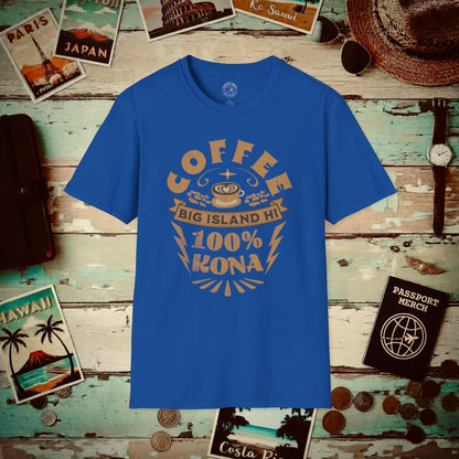 100 Percent Kona Coffee Hawaii T-Shirt Royal / S