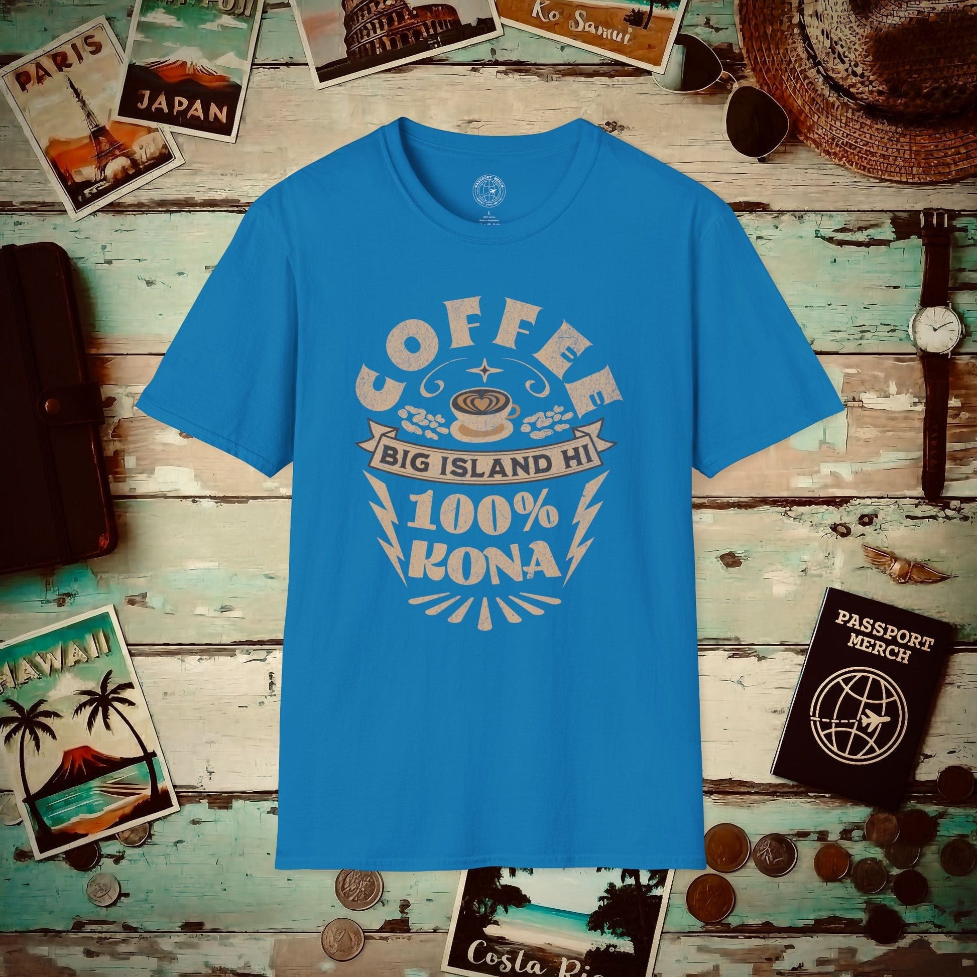 100 Percent Kona Coffee Hawaii T-Shirt Sapphire / S
