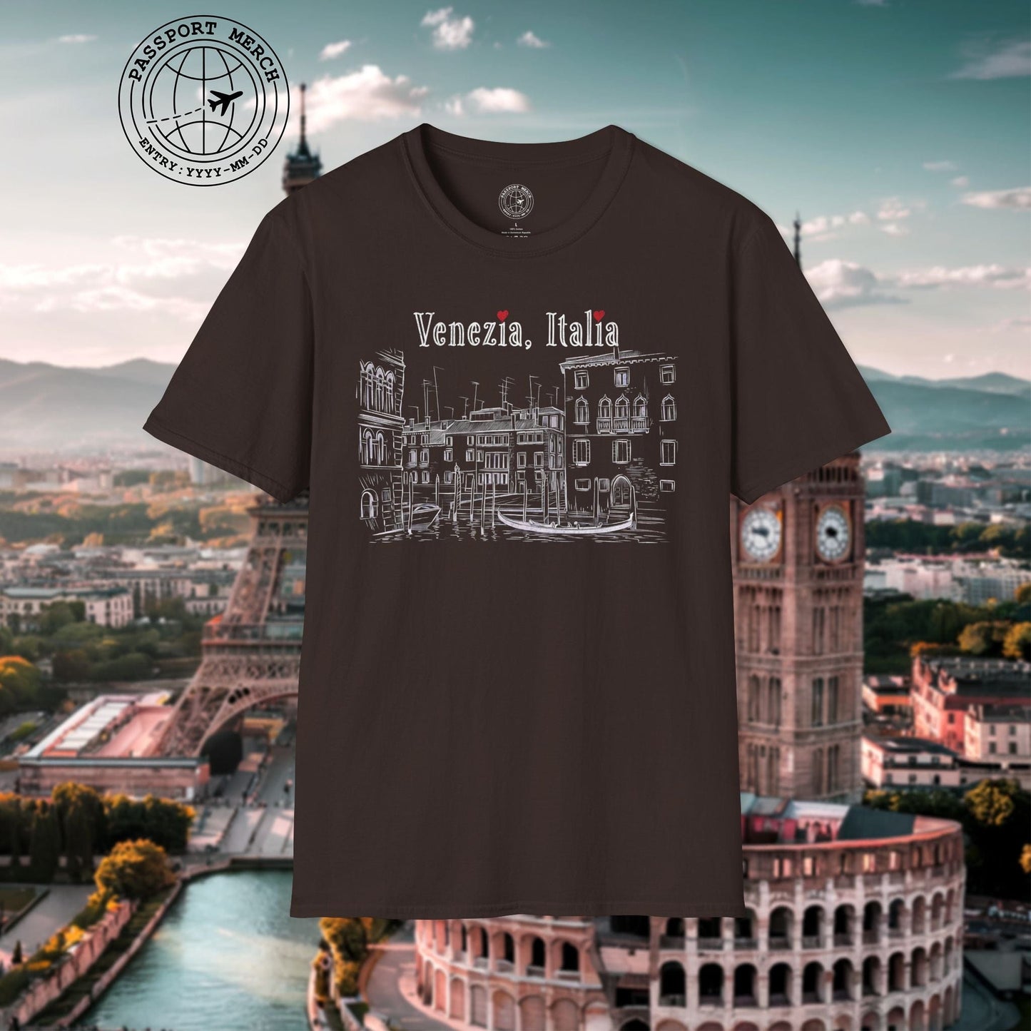 Monochrome Dreams of Venice Italy T-Shirt