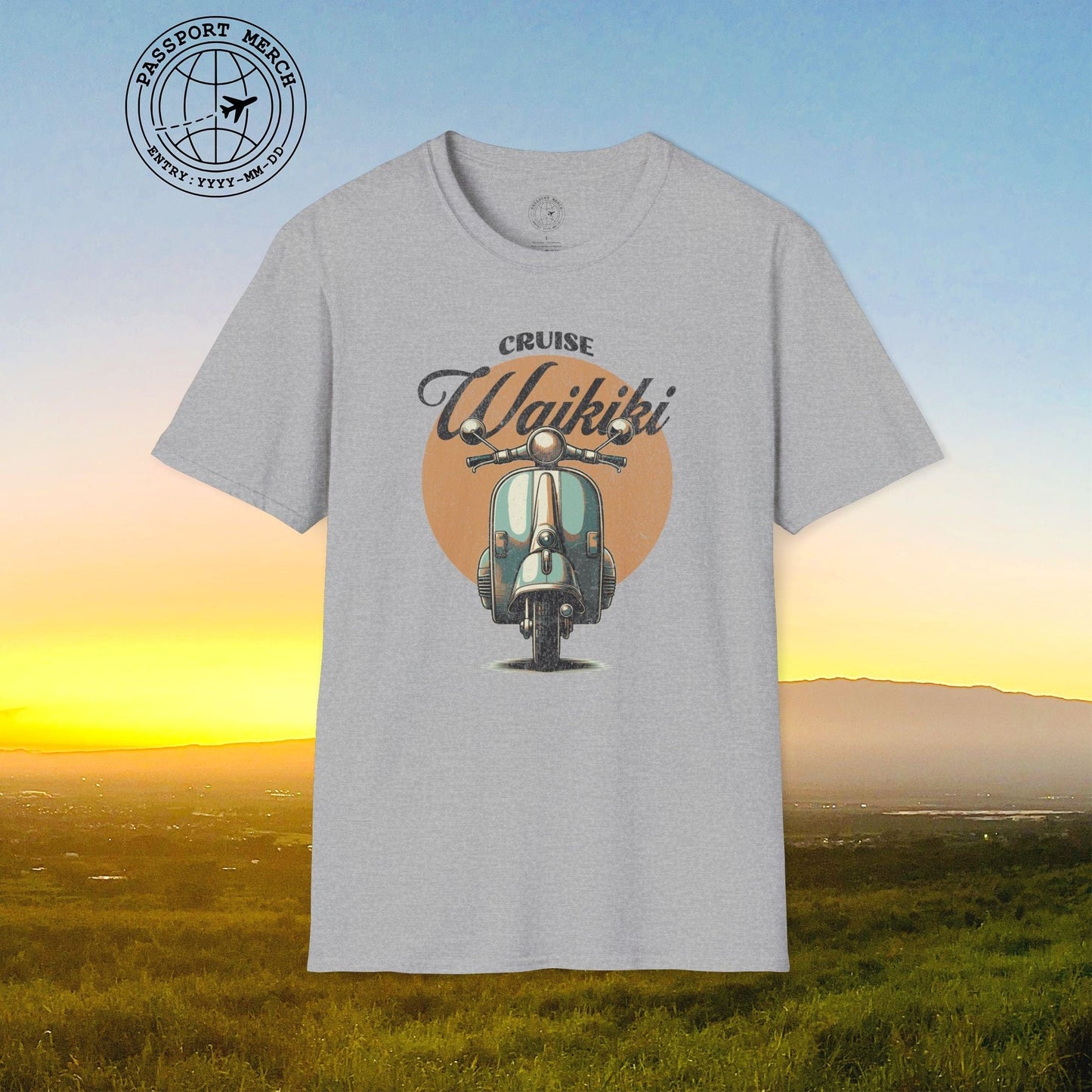 Vintage Cruise Waikiki Moped, Hawaii T-Shirt