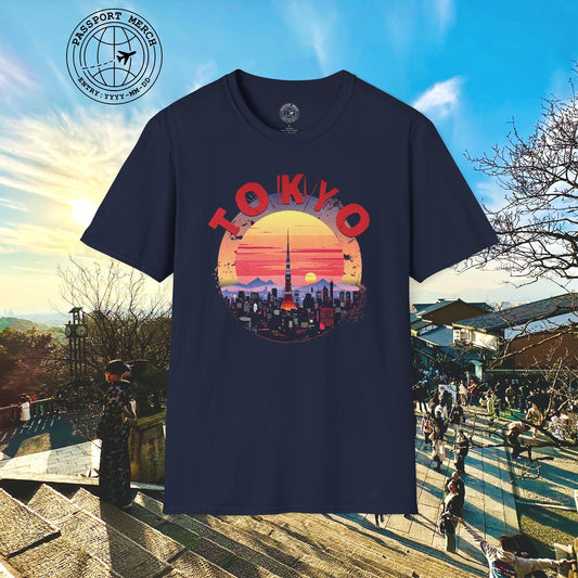 Retro Tokyo Tower Sunset, Japan T-Shirt
