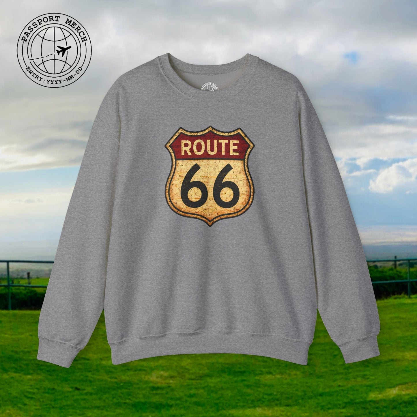 Signs of Wanderlust, Vintage Route 66, USA Crewneck