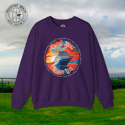 Cruise More Worry Less Caribbean Crewneck