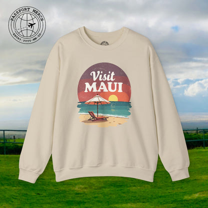 Retro Visit Maui Hawaii Crewneck