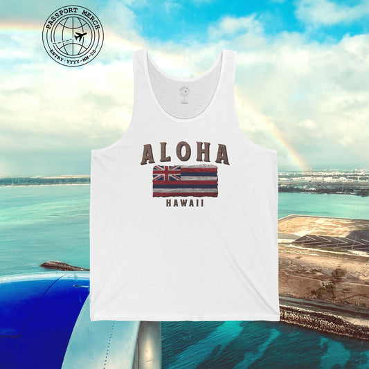 Koa Wood Aloha Hawaiian Flag Tank Top