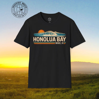Honolua Bay, Maui, Hawaii - Vibrant Surf Retro T-Shirt