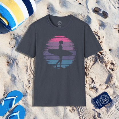 Retro Sun Surfer Girl T-Shirt