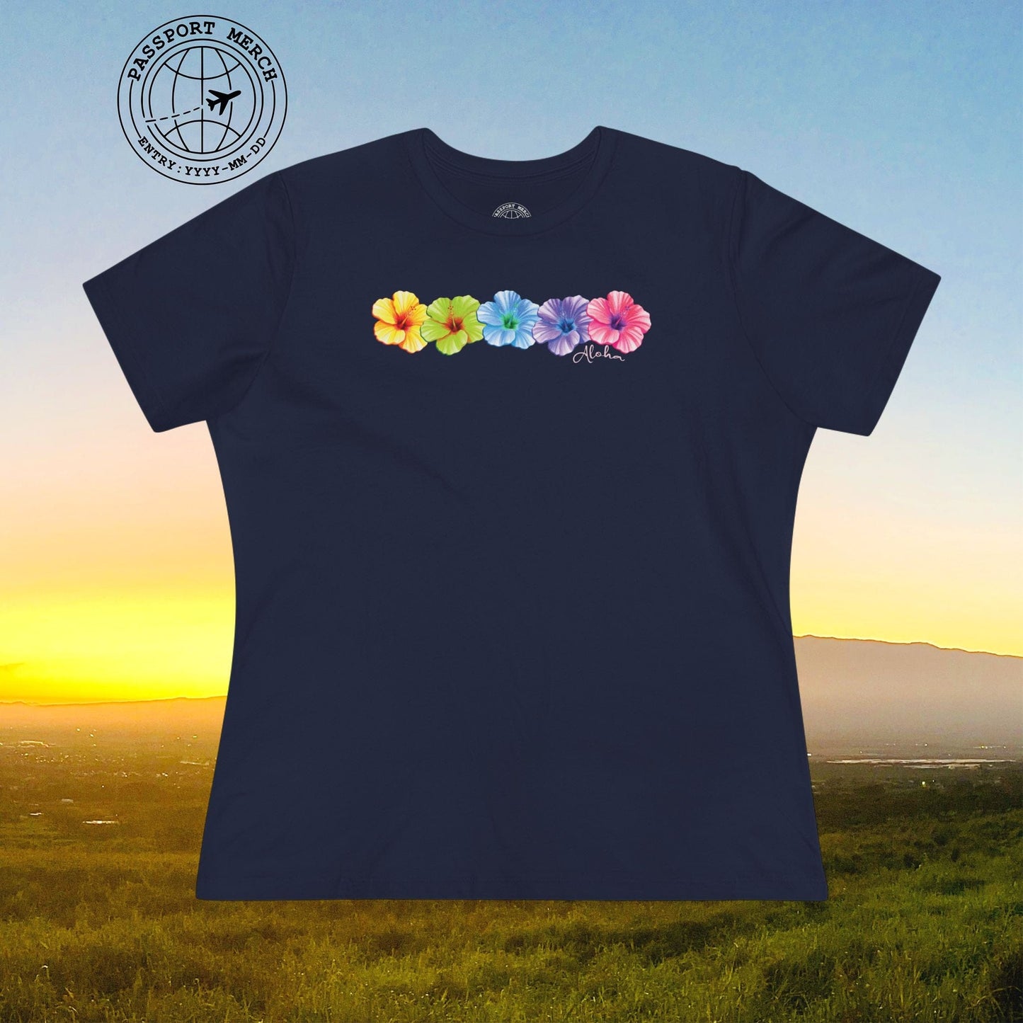 Five Vibrant Hibiscus, Hawaii, Womens Fit T-Shirt