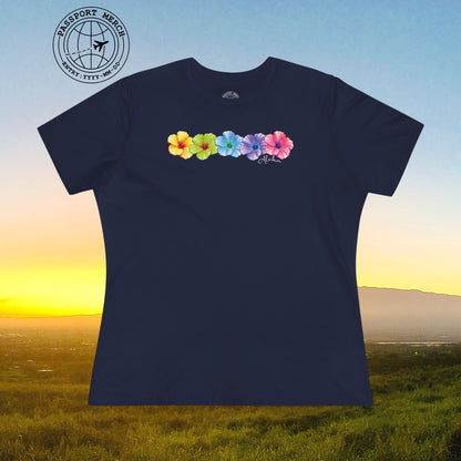Five Vibrant Hibiscus, Hawaii, Womens Fit T-Shirt