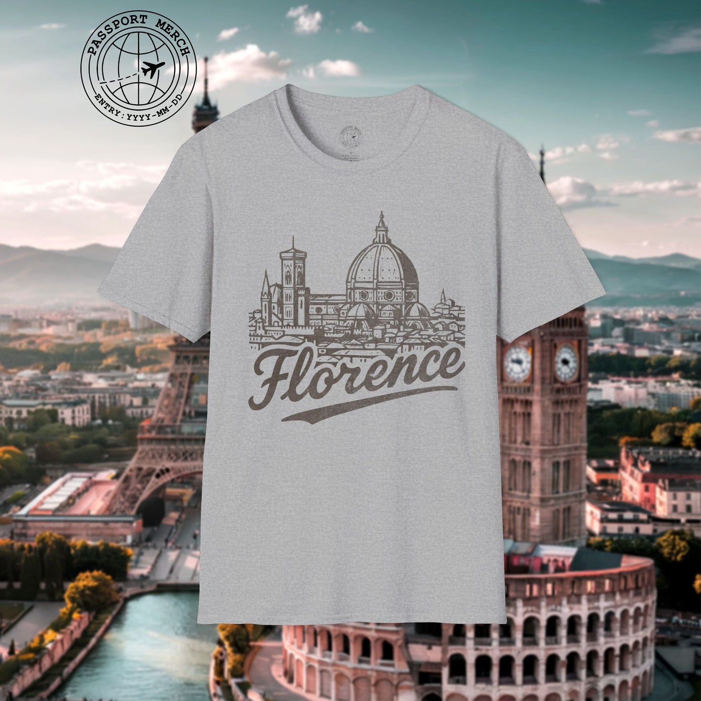 Monochrome Dreams of Florence, Italy T-Shirt