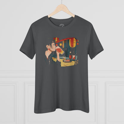 Woman Drinking in Shibuya, Tokyo, Japan, Womens Fit T-Shirt