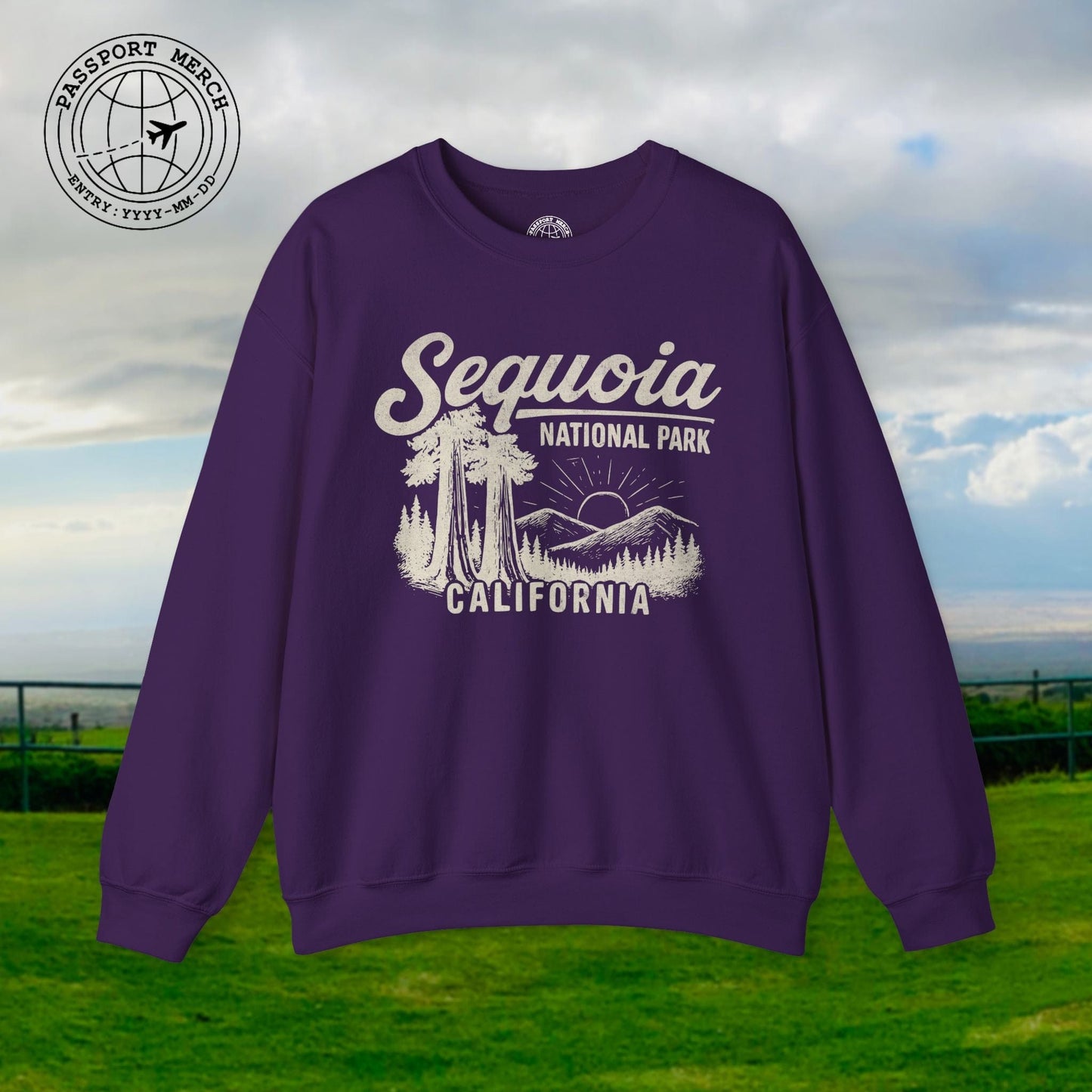 Sequoia National Park Vintage Monochrome, California Crewneck