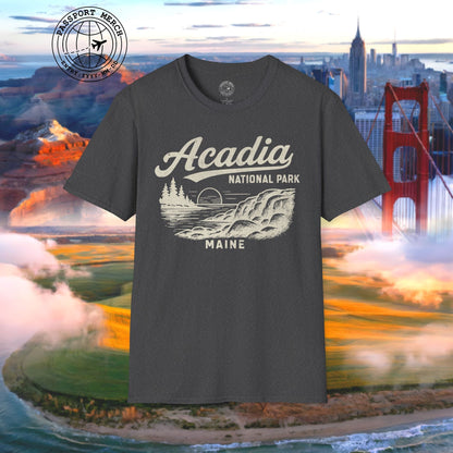 Acadia National Park Vintage Monochrome, Maine T-Shirt