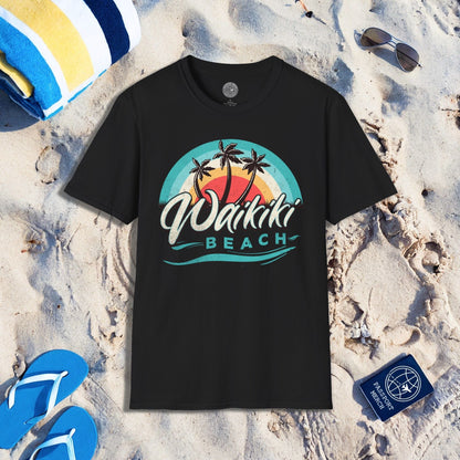 Waikiki Beach Retro Vibes Hawaii T-Shirt