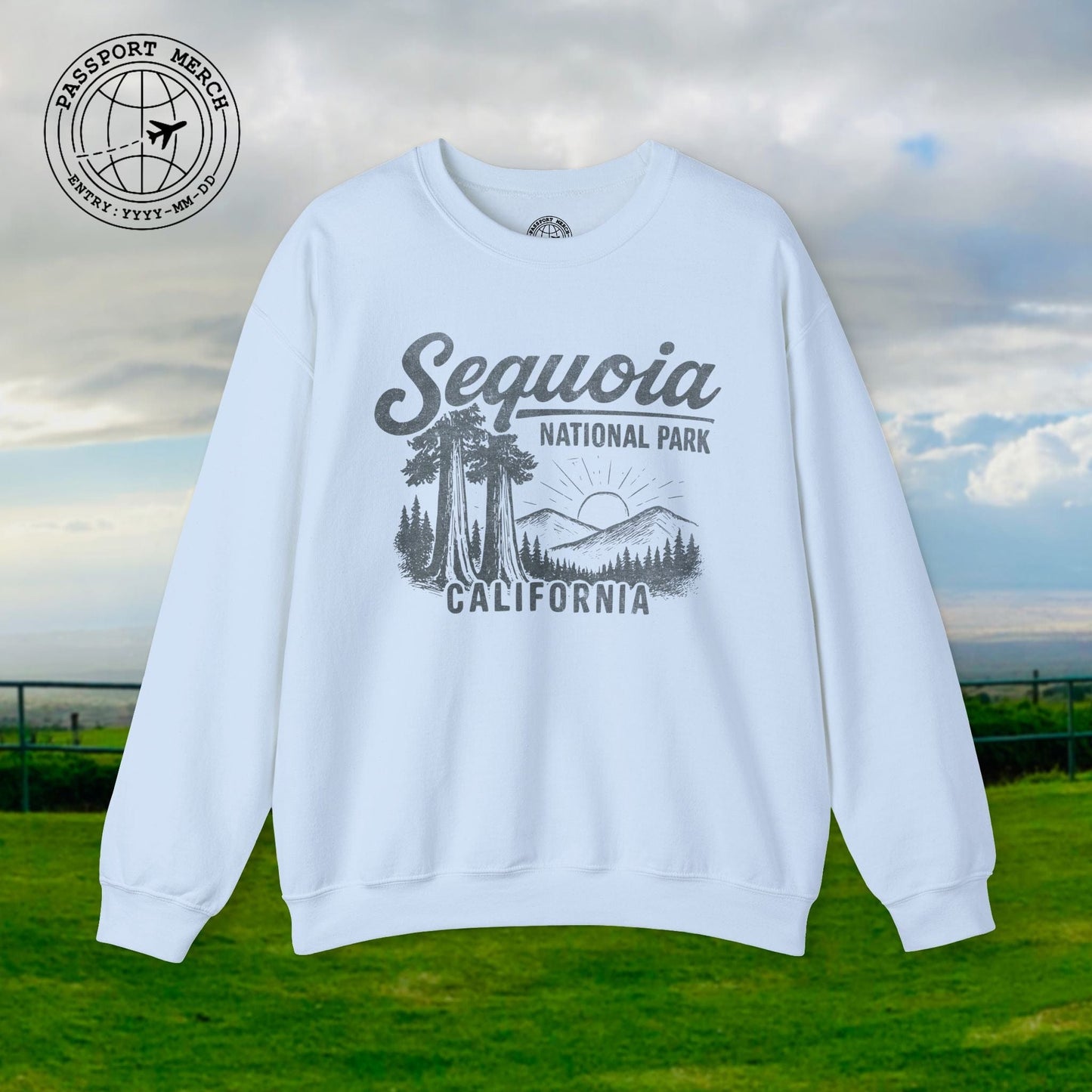 Sequoia National Park Vintage Monochrome, California Crewneck