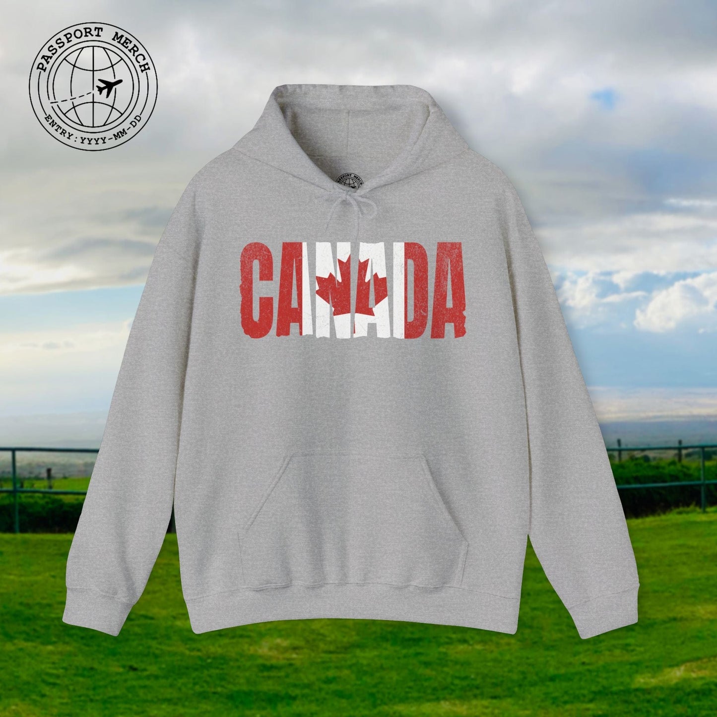 Vintage Canada Patriotism Letter Flag Hoodie