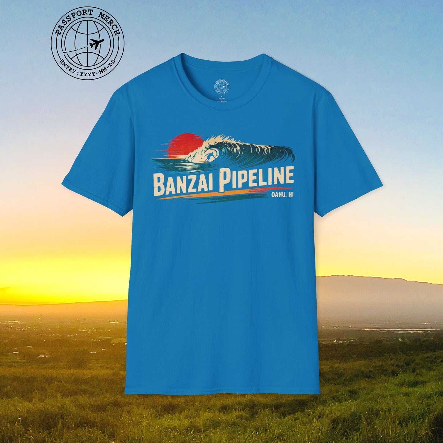 Banzai Pipeline, Oahu, Hawaii - Vibrant Surf Retro T-Shirt