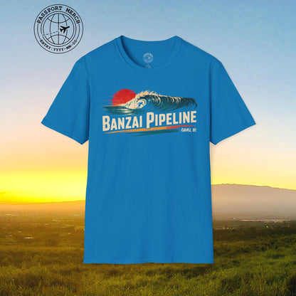 Banzai Pipeline, Oahu, Hawaii - Vibrant Surf Retro T-Shirt