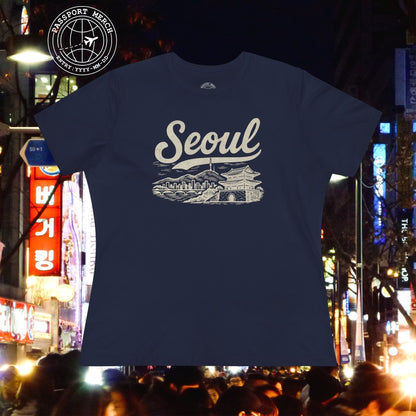 Monochrome Dreams of Seoul Korea, Womens Fit T-Shirt