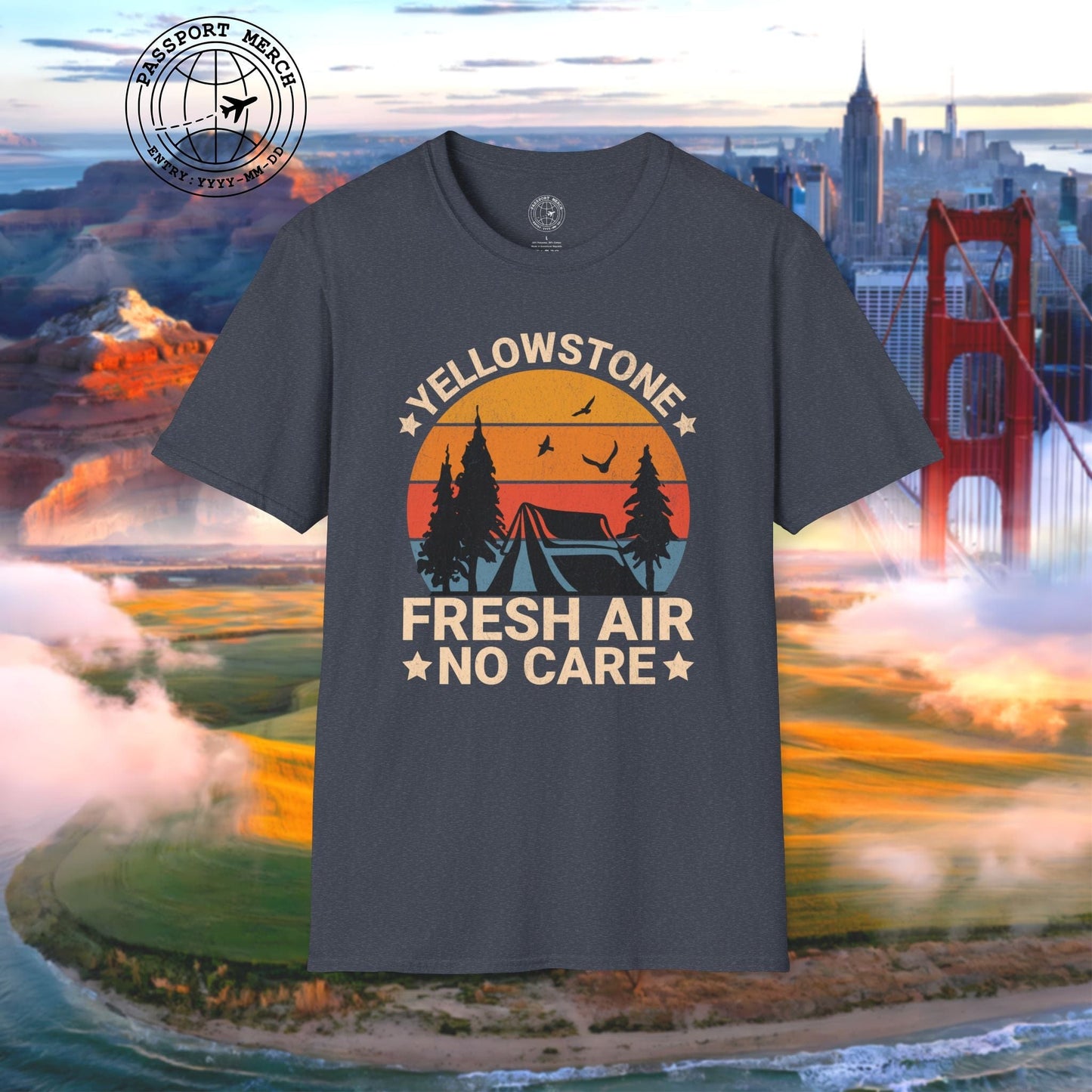Yellowstone Fresh Air No Care Wyoming T-Shirt