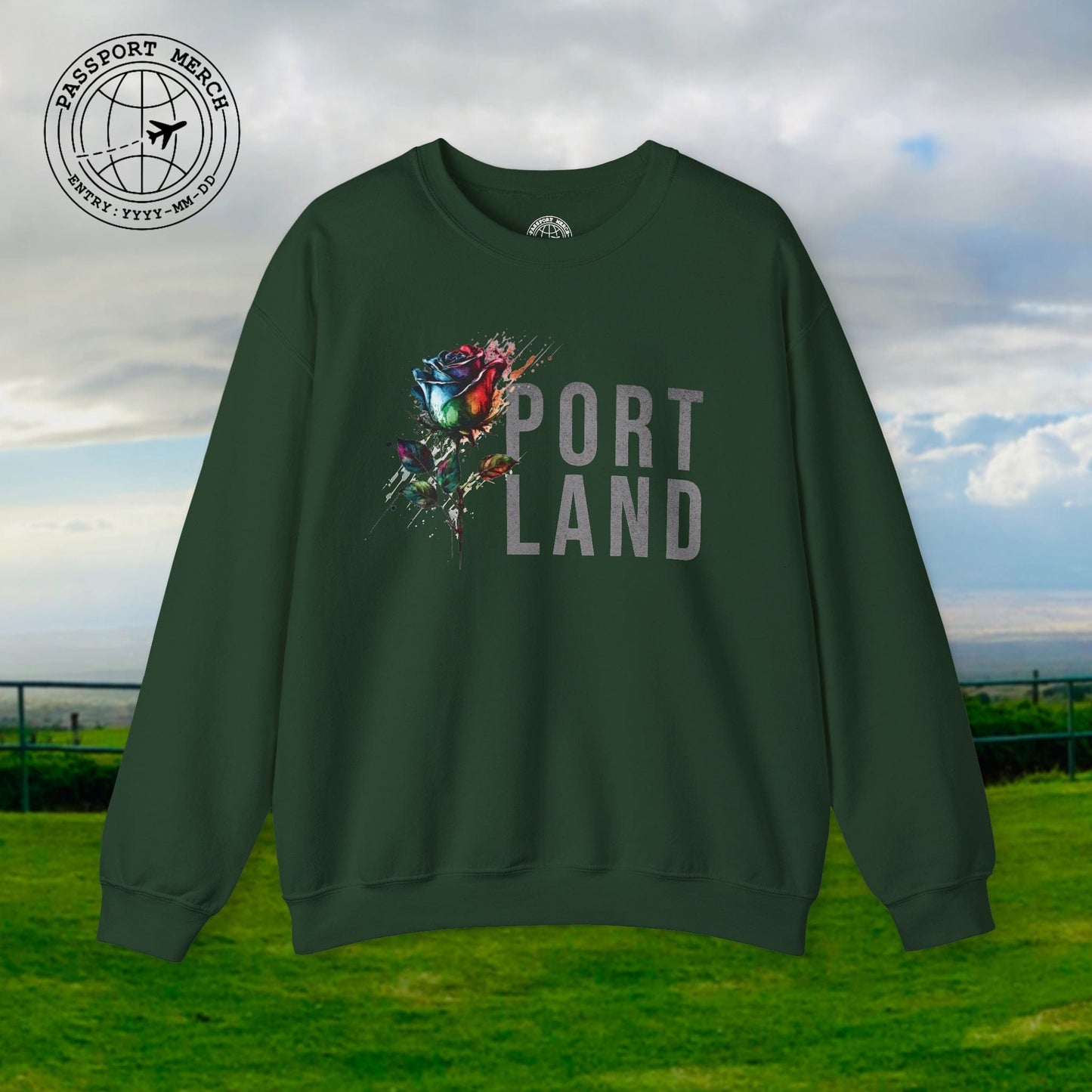 Portland Rose, Oregon Crewneck