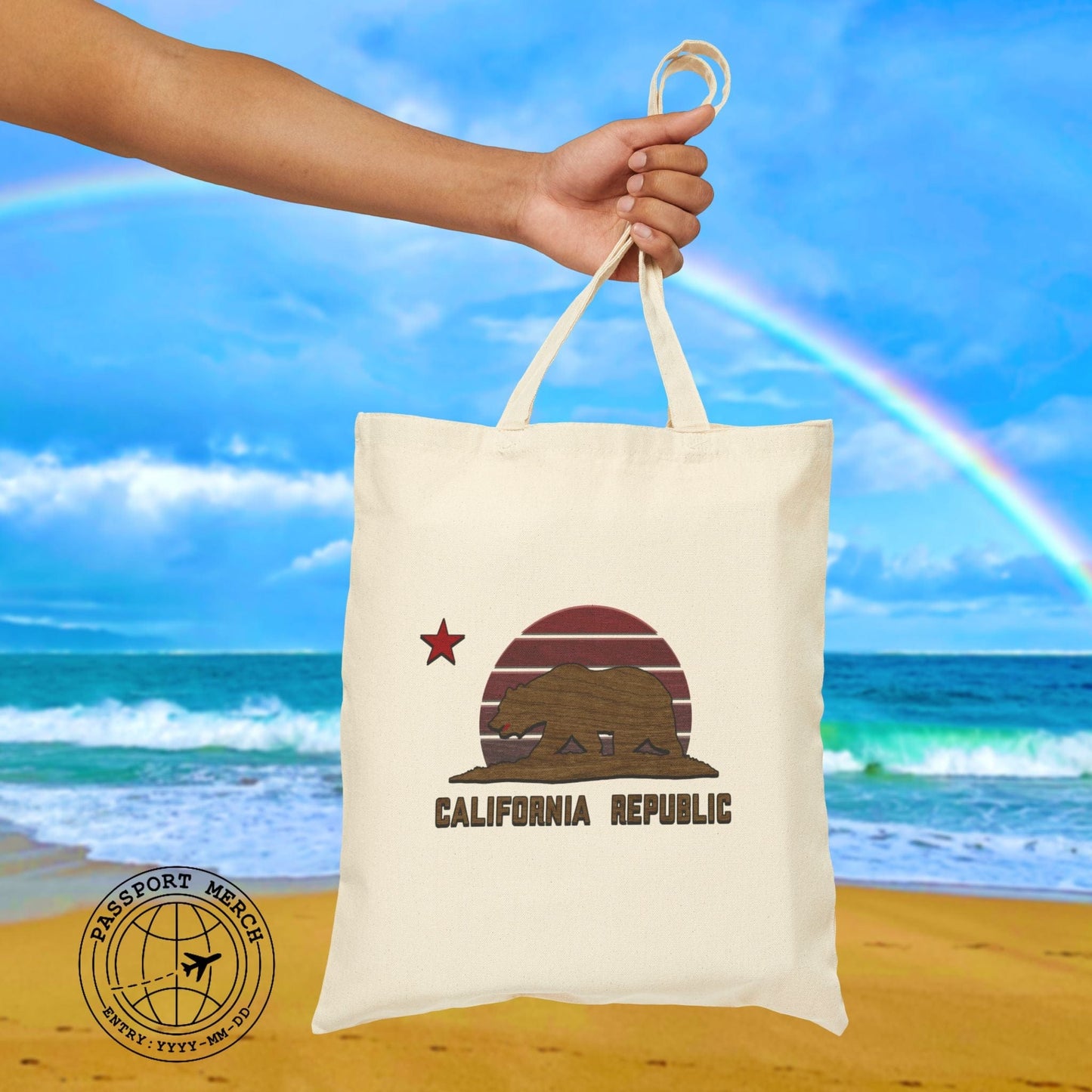 Woodworked Flag of California Tote Bag