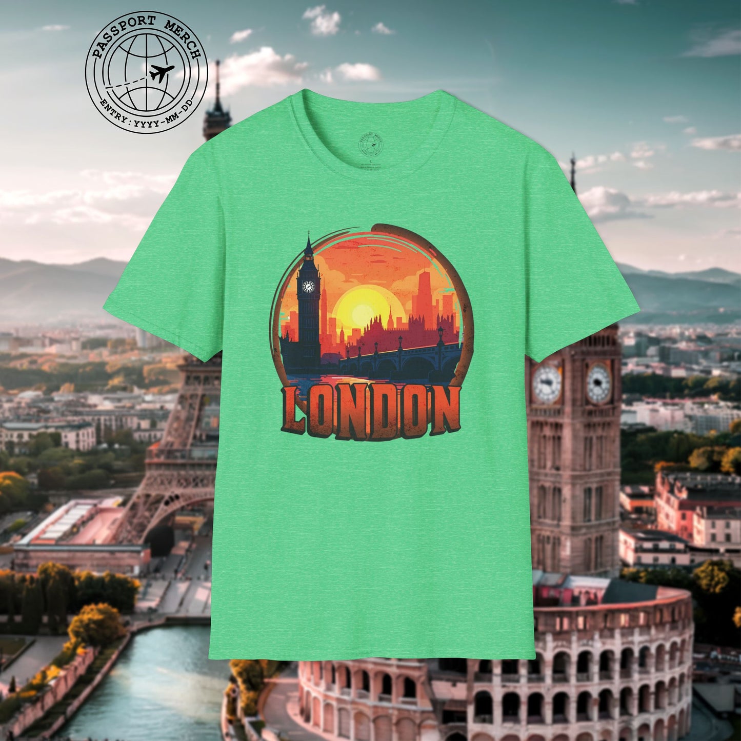 Vintage Big Ben Sunset, London, England T-Shirt