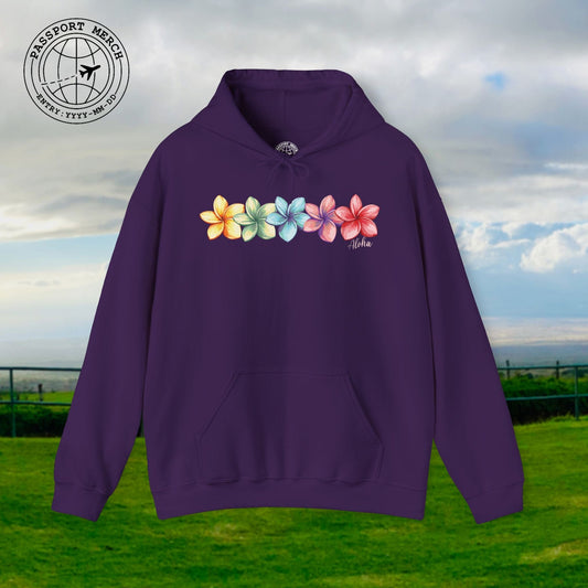 Five Vibrant Plumerias, Hawaii Hoodie
