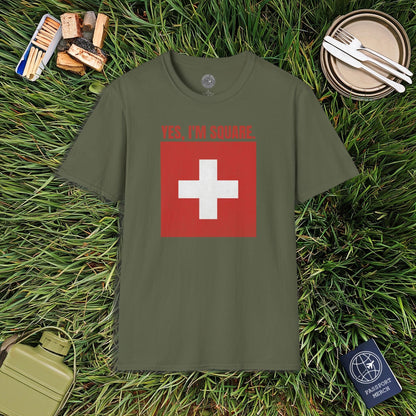 Yes, I'm Square, Switzerland Flag T-Shirt