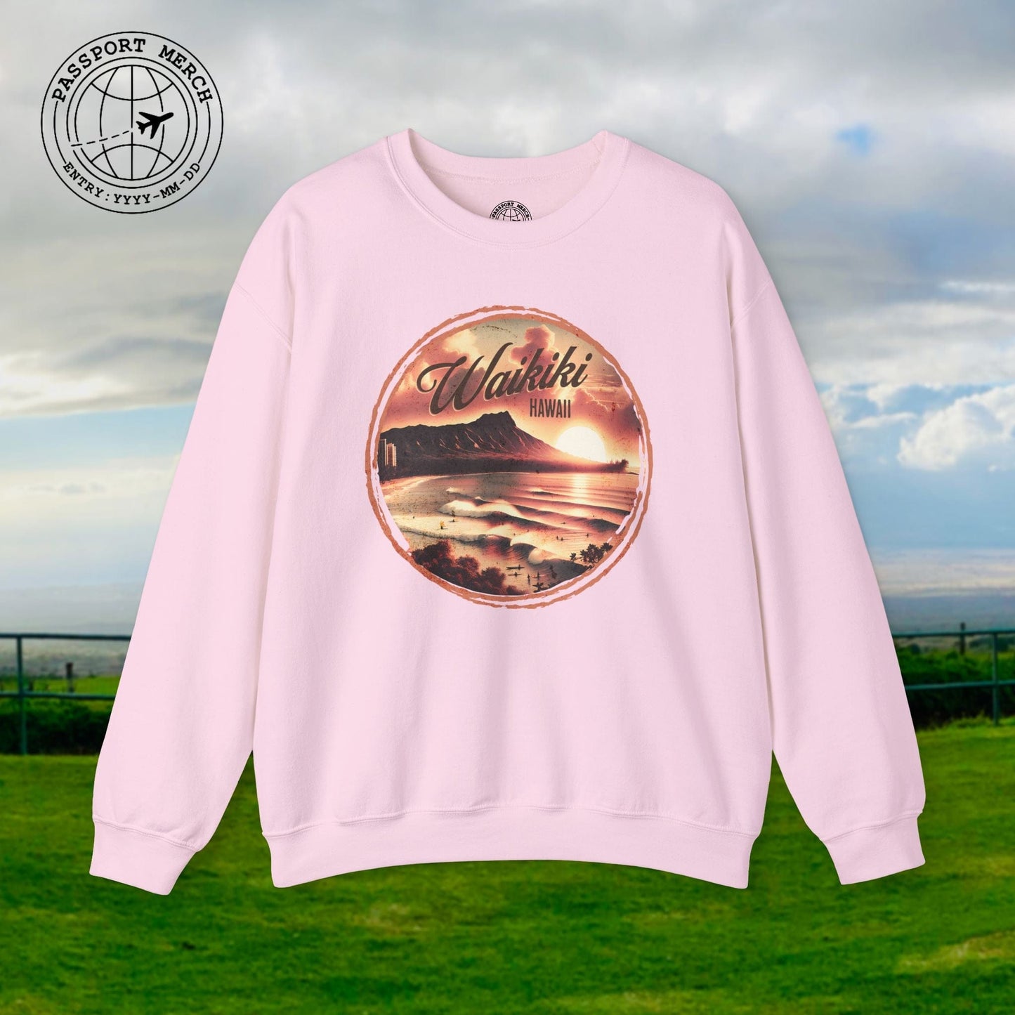 Vintage Nostalgia, Waikiki, Hawaii Crewneck