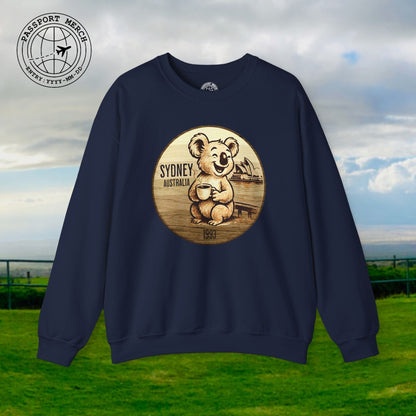 Vintage Koala & Coffee in Sydney, Australia Crewneck