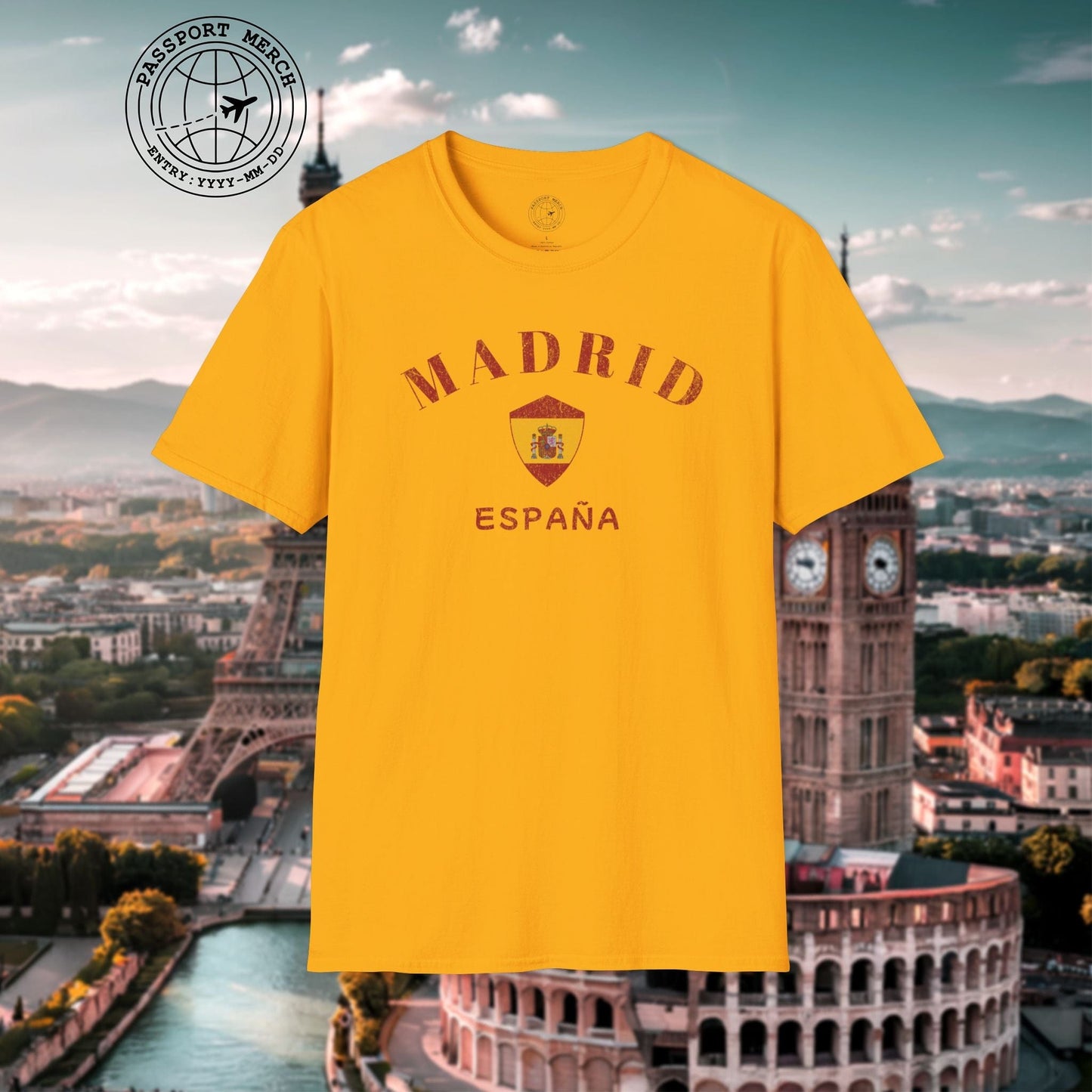 Madrid with Coat of Arms Spain T-Shirt