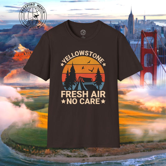 Yellowstone Fresh Air No Care Wyoming T-Shirt