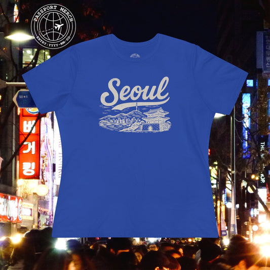 Monochrome Dreams of Seoul Korea, Womens Fit T-Shirt