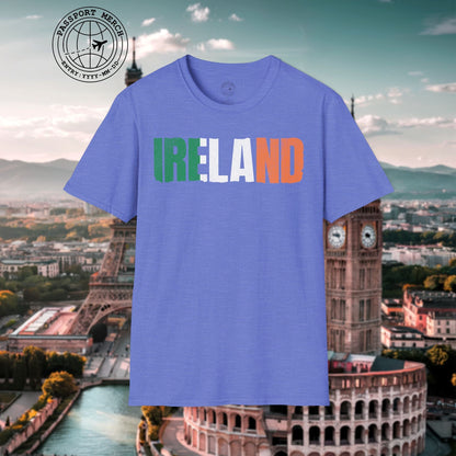 Vintage Ireland Patriotism Letter Flag T-Shirt