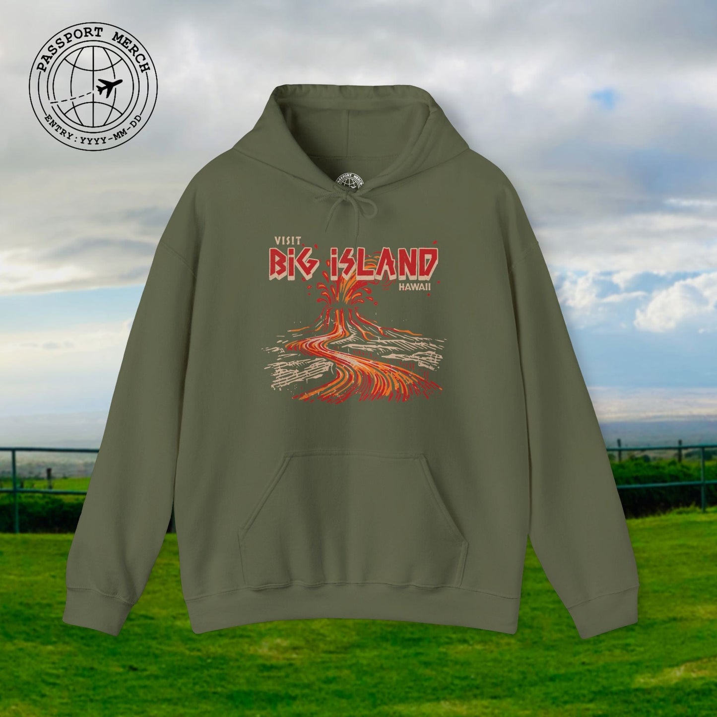 Vintage Visit Big Island, Hawaii Hoodie