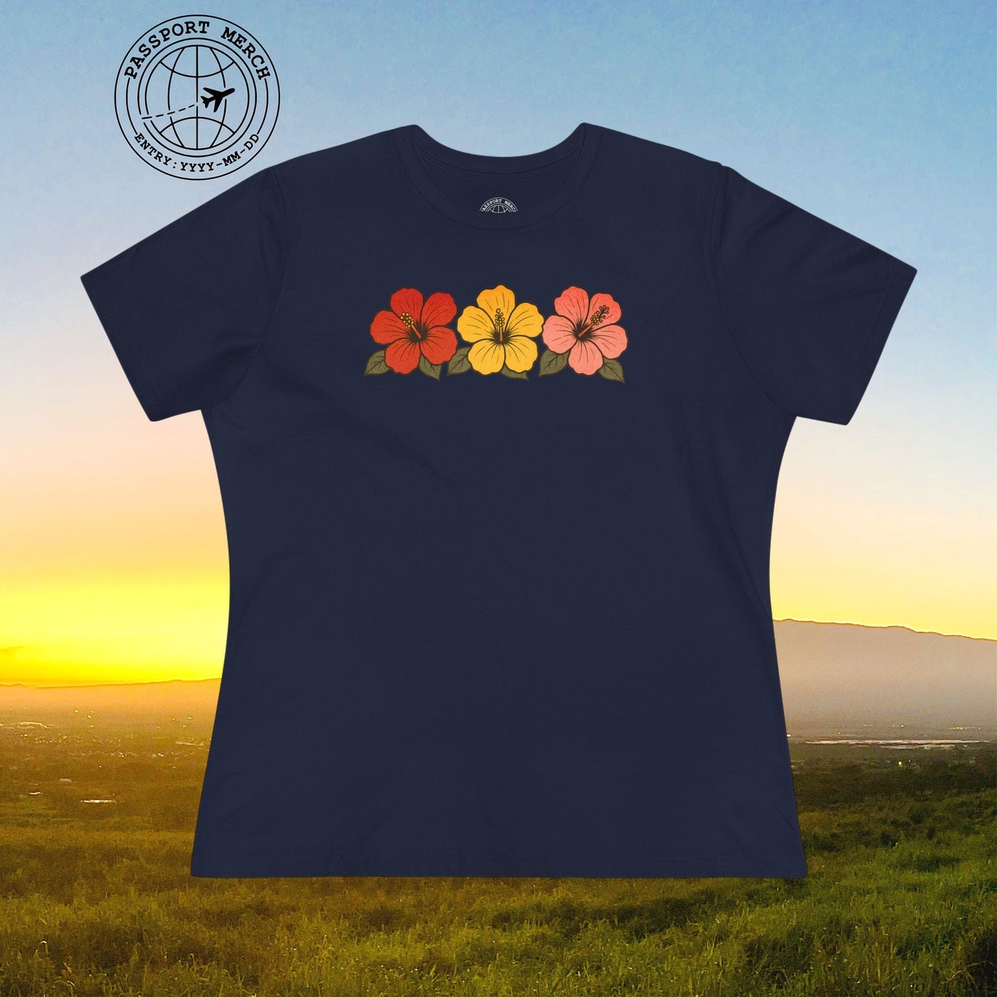 Three Vintage Hibiscus, Hawaii, Womens Fit T-Shirt