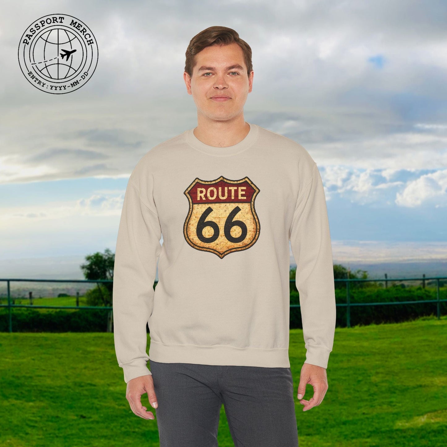 Signs of Wanderlust, Vintage Route 66, USA Crewneck