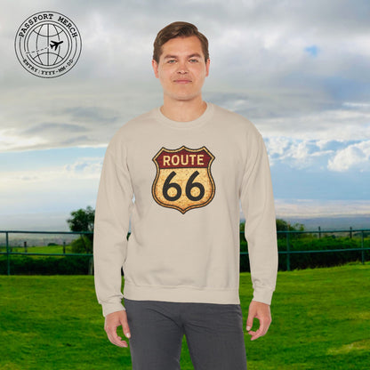 Signs of Wanderlust, Vintage Route 66, USA Crewneck