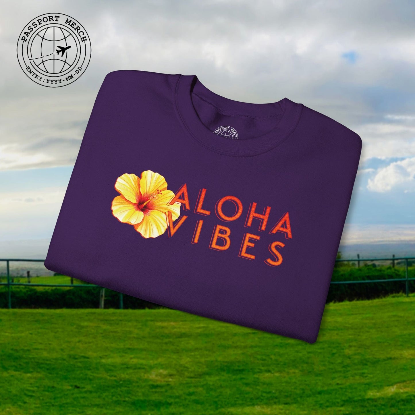 Sun-Kissed Hibiscus Aloha Vibes, Hawaii Crewneck