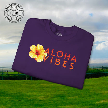 Sun-Kissed Hibiscus Aloha Vibes, Hawaii Crewneck