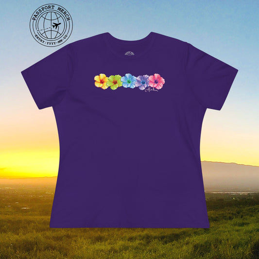 Five Vibrant Hibiscus, Hawaii, Womens Fit T-Shirt