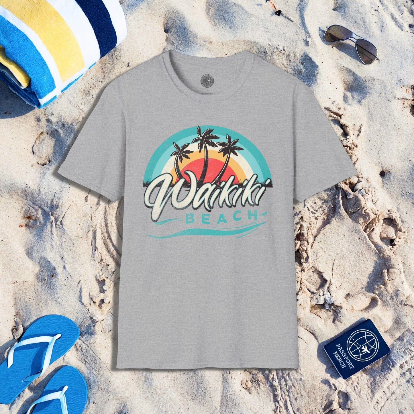 Waikiki Beach Retro Vibes Hawaii T-Shirt