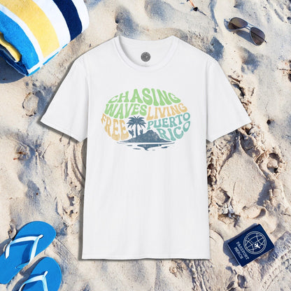 Chasing Waves Living Free Puerto Rico T-Shirt