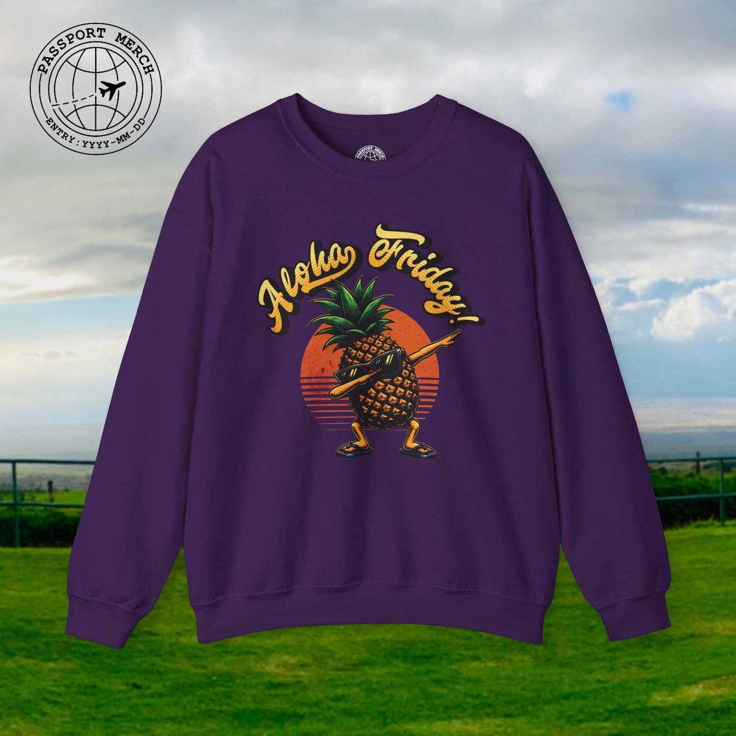 Aloha Friday Dabbing Pineapple Hawaii Crewneck