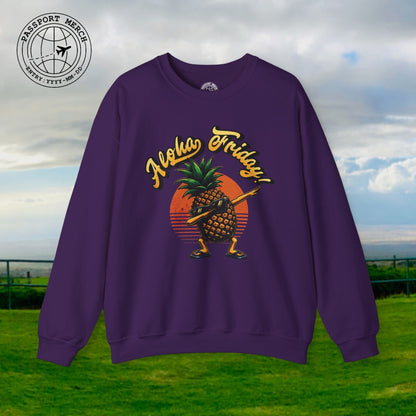 Aloha Friday Dabbing Pineapple Hawaii Crewneck
