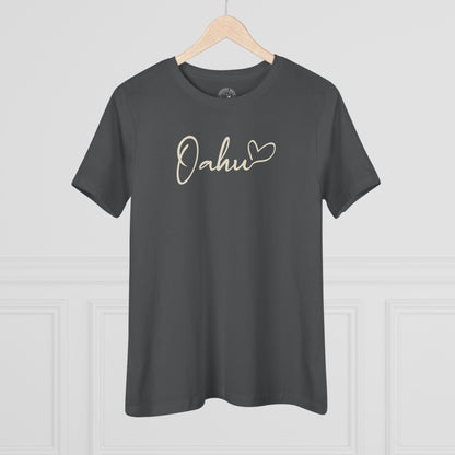 Heart Signature (Islands Edition), Oahu, Hawaii, Womens Fit T-Shirt