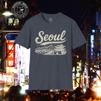 Monochrome Dreams of Seoul Korea T-Shirt