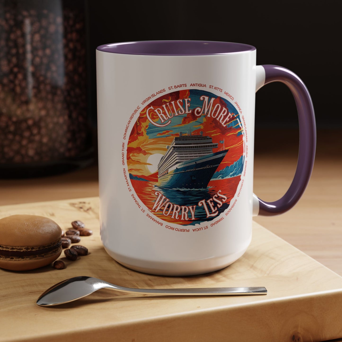Cruise More Worry Less Caribbean 15oz Mug