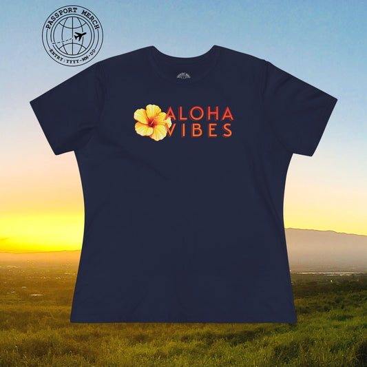Sun-Kissed Hibiscus Aloha Vibes, Hawaii, Womens Fit T-Shirt